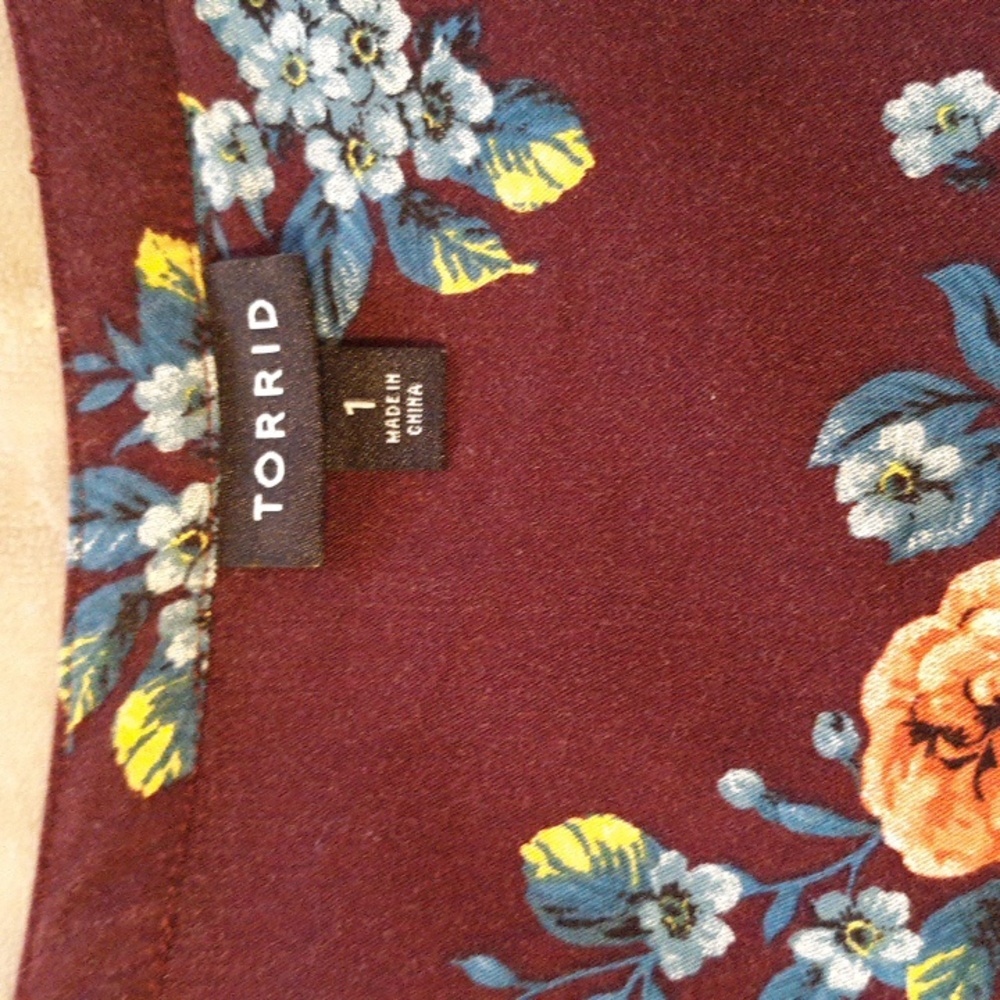 Torrid Burgundy Floral Dress - Picture 3 of 8